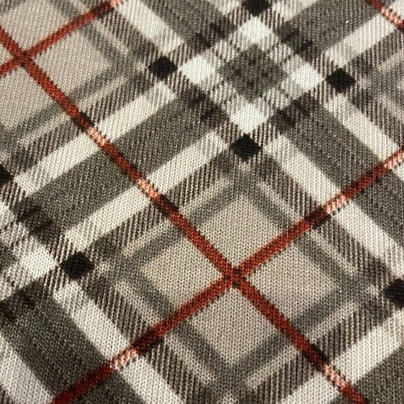 Umgee plaid striped tunic top with high neck and contrast elbow pads size medium - Picture 4 of 7